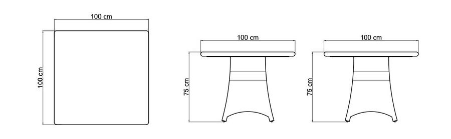 Квадратный стол Skyline Design Ebony Square Dining Table