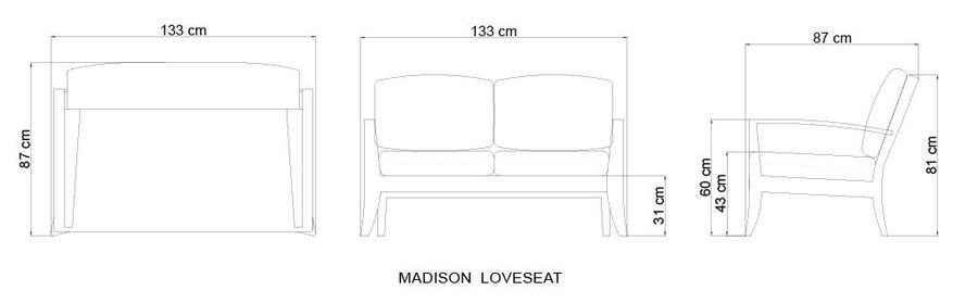 Двухместный диван Skyline Design Madison Loveseat