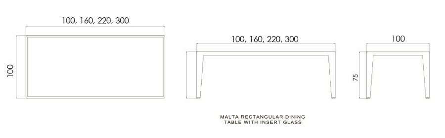 Стеклянный стол Skyline Design Malta Dining Table