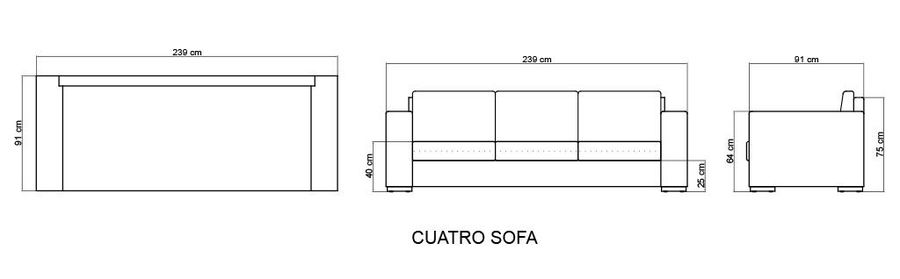 Уличный диван Skyline Design Cuatro Pacific Sofa
