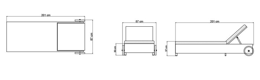 Мягкий шезлонг Skyline Design Castries Lounger
