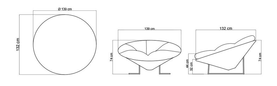 Круглое кресло Skyline Design Luna Armchair