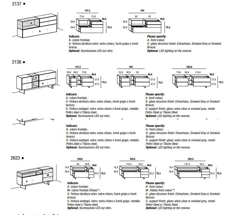 Дизайнерский комод Lago 36e8 Glass Dresser