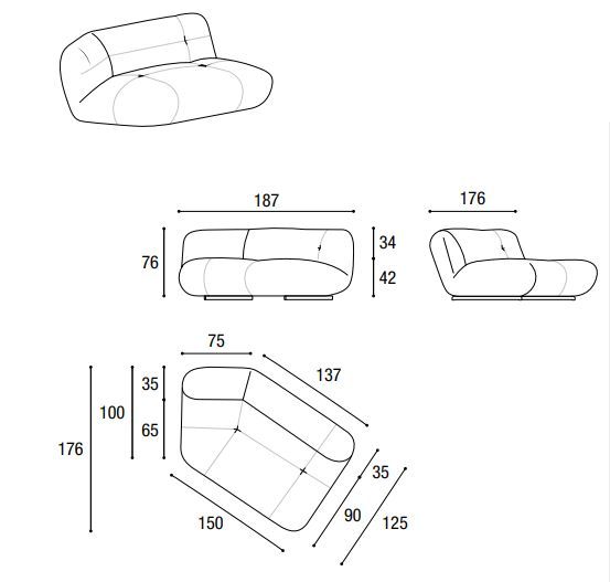 Шикарный диван Lago Happening Sofa