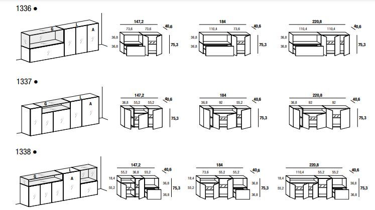 Стильный буфет Lago 36e8 Glass Sideboard