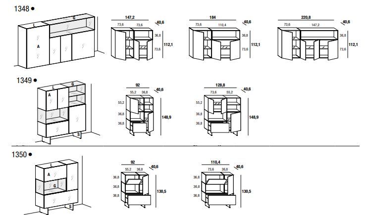 Стильный буфет Lago 36e8 Glass Sideboard