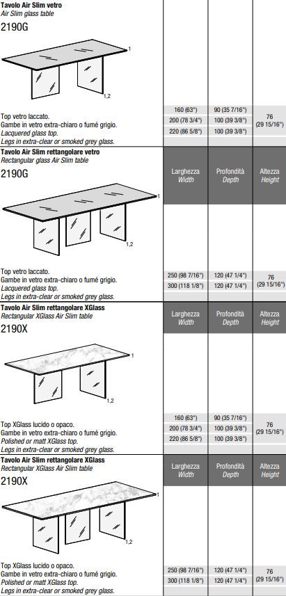 Дизайнерский стол Lago Air Slim Table