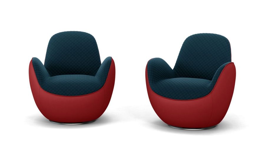 Вращающееся кожаное кресло Roche Bobois Aircell