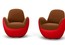 Вращающееся кожаное кресло Roche Bobois Aircell