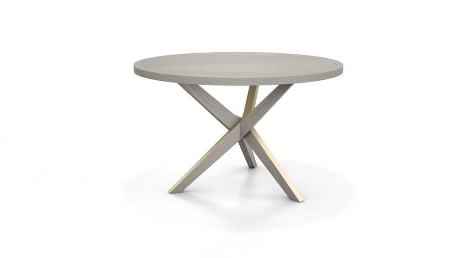 Дубовый столик с золотой отделкой Roche Bobois Jane Dining Table