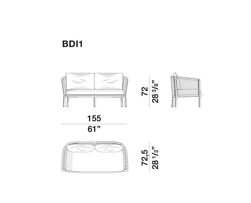 Двухместный диван для сада Molteni&C Boboli