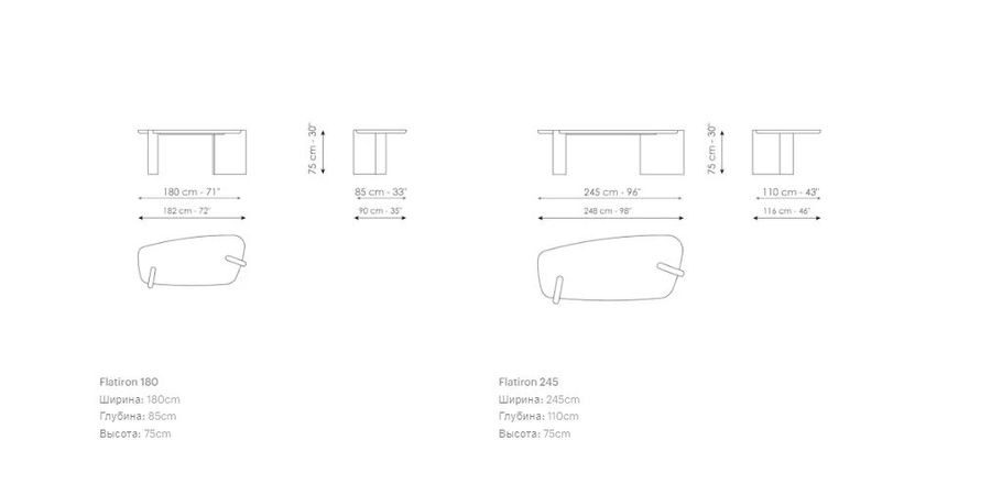 Удобный рабочий стол Bonaldo Flatiron