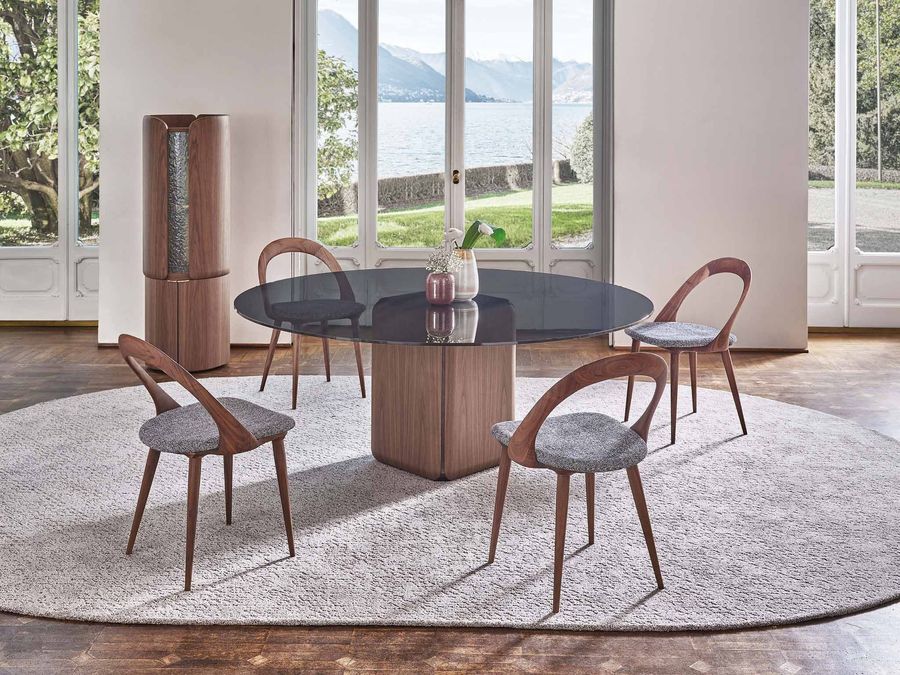 Стеклянный стол Porada Bay tondo C, Bay ellittico C, Bay rettangolare C