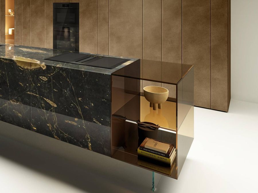 Шикарная кухня Lago 36e8 Glass Kitchen