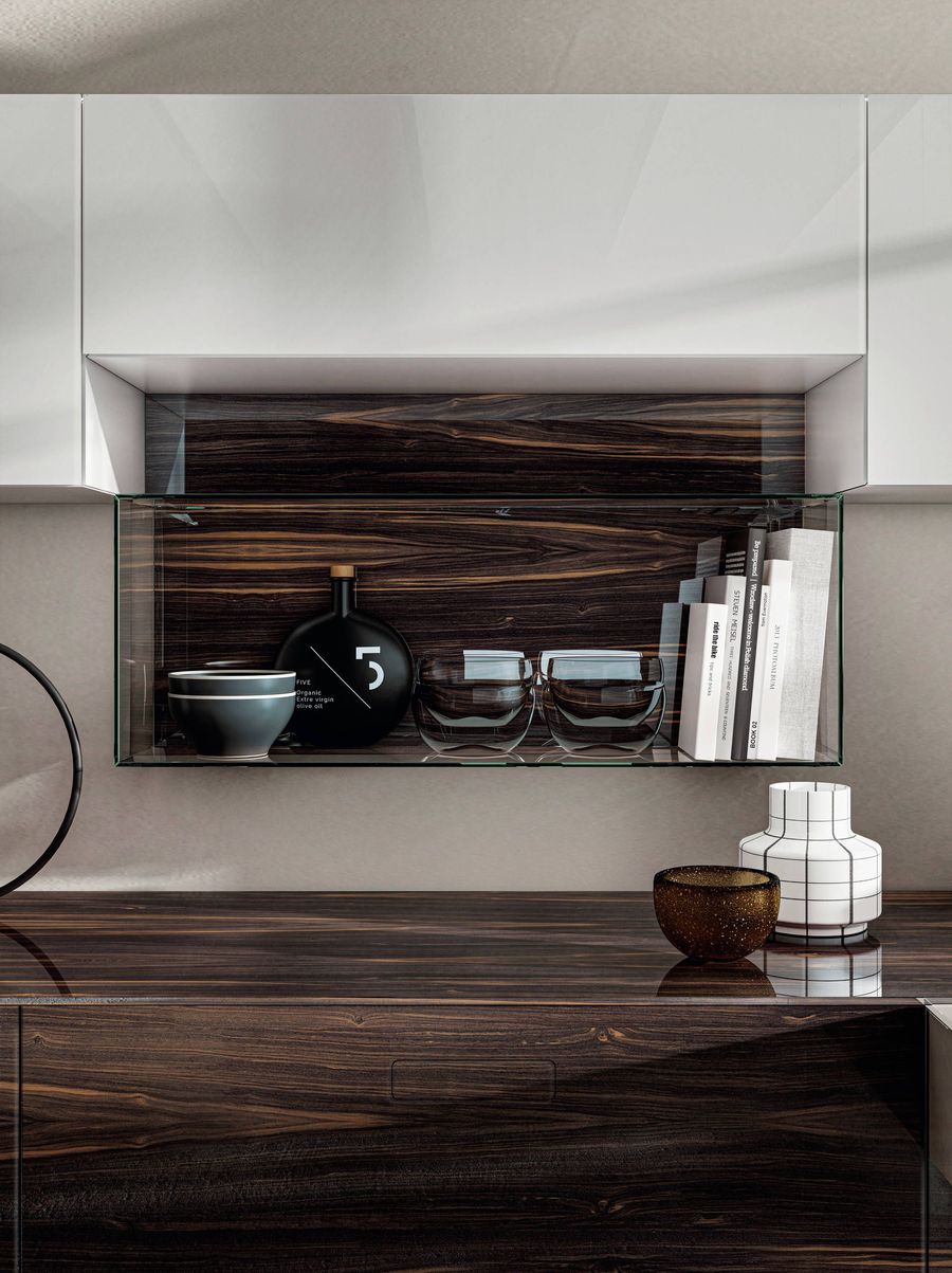 Модная кухня Lago 36e8 Wood XGlass Kitchen