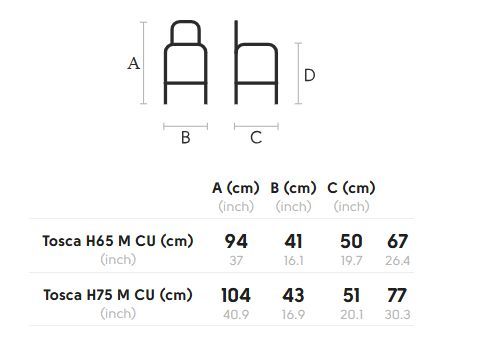 Барный стул Midj Tosca H65-H75 M CU