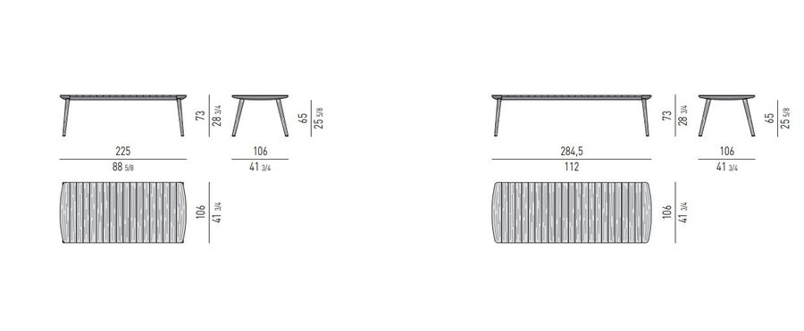 Уличный деревянный стол Minotti Quadrado "Table"