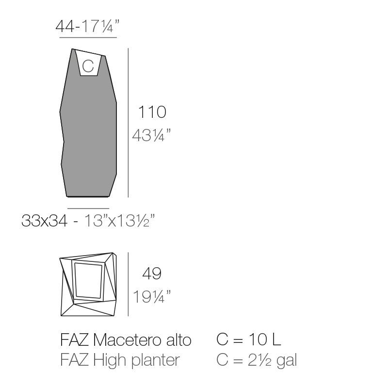 Модный цветочный горшок Vondom Faz Maceteros