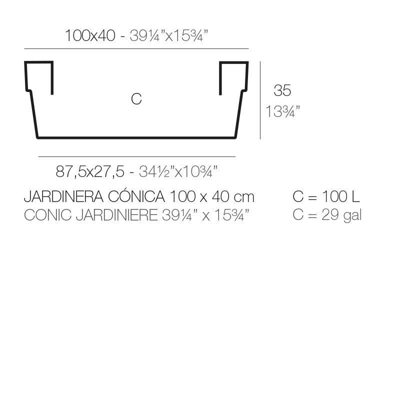 Современный горшок для растений Vondom Jardinera