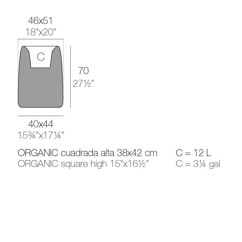 Изящный горшок Vondom Organic Cuadrada