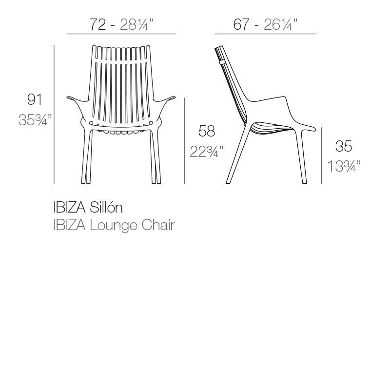 Стул с подлокотниками Vondom Ibiza Lounge Chair 65039