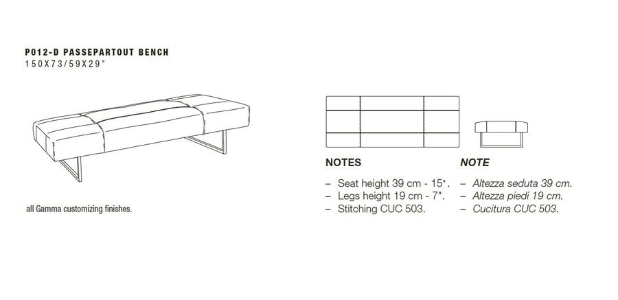 Прикроватная скамья Gamma Passepartout Bench