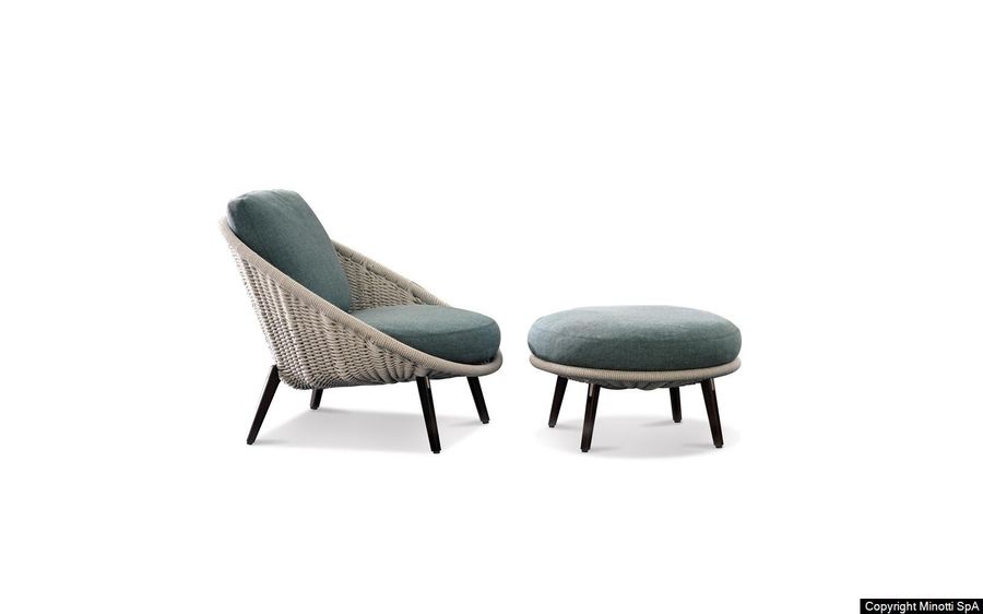 Садовое кресло с пуфом Minotti Lido "Cord" Outdoor