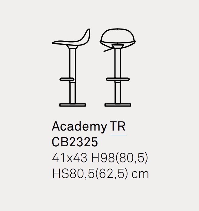 Вращающийся стул для бара Connubia Academy TR CB2325