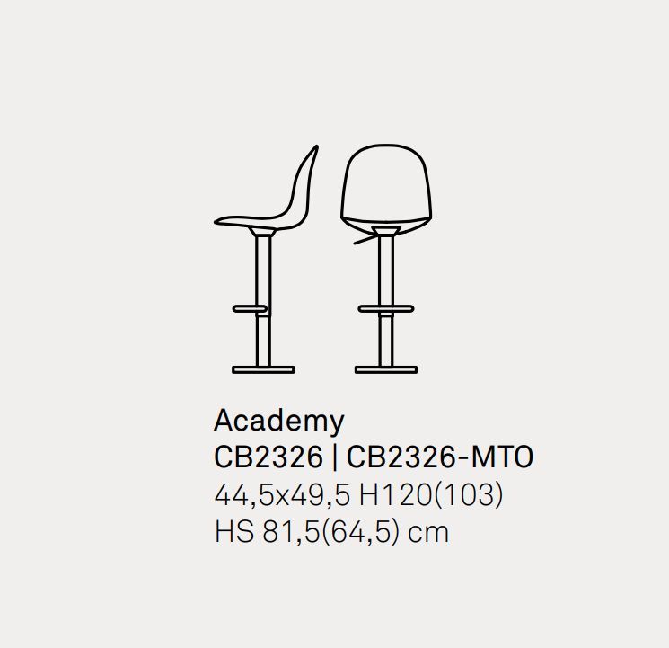 Современный стул для бара Connubia Academy CB2326, CB2326-MTO