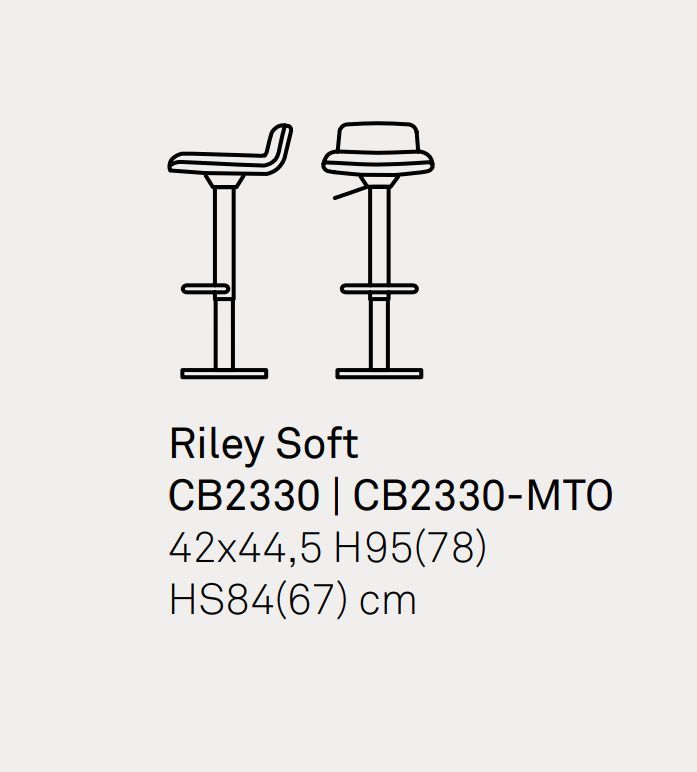 Стильный стул для бара Connubia Riley Soft CB2330, CB2330-MTO