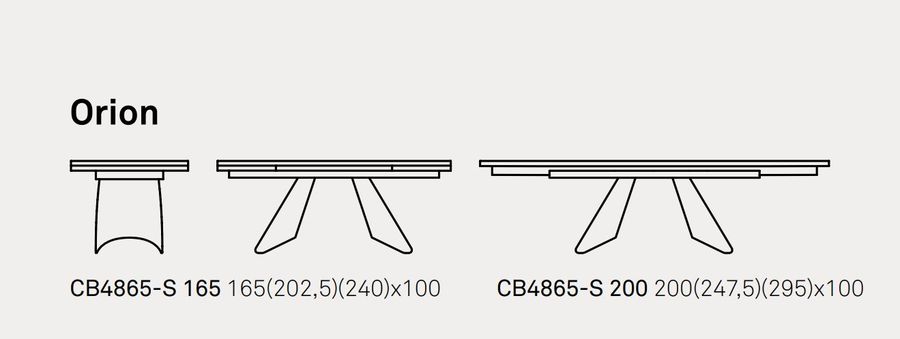 Раздвижной стол Connubia Orion CB4865-S 165, CB4865-S 200
