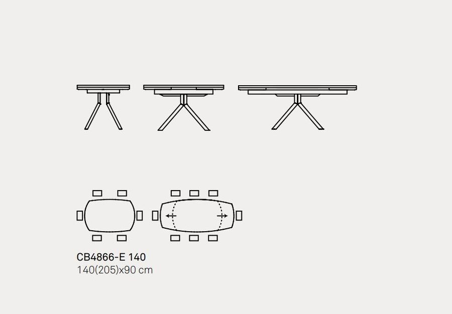 Обеденный стол-трансформер Connubia Giove Plus CB4866-E 140