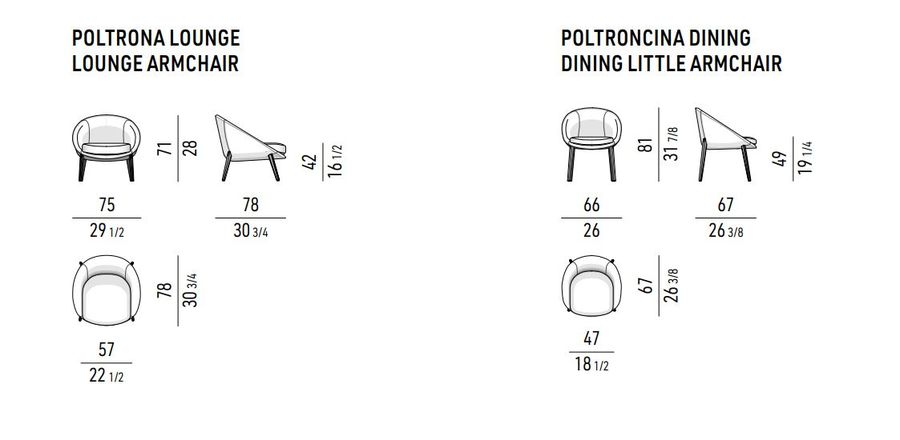 Стул с подлокотниками Minotti Lido "Dining"