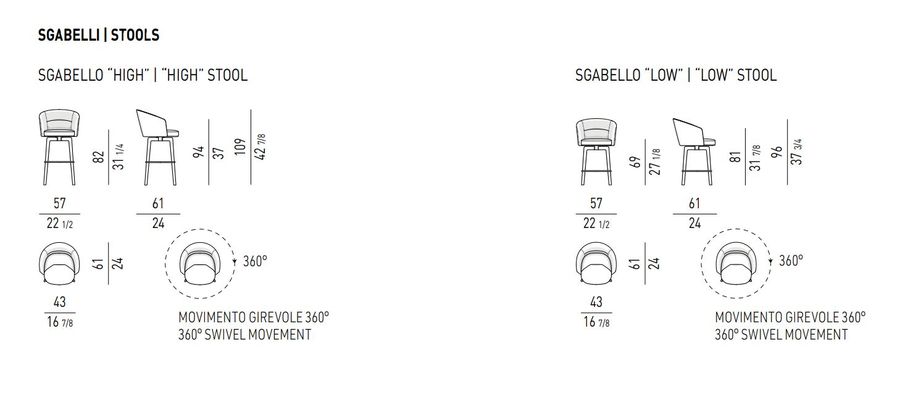 Барный стул Minotti Amélie "Stool"