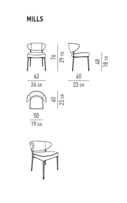 Уютный стул Minotti Mills