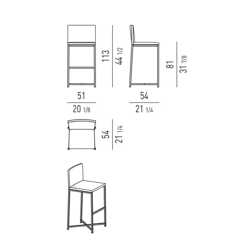 Барный стул Minotti Flynt Stool