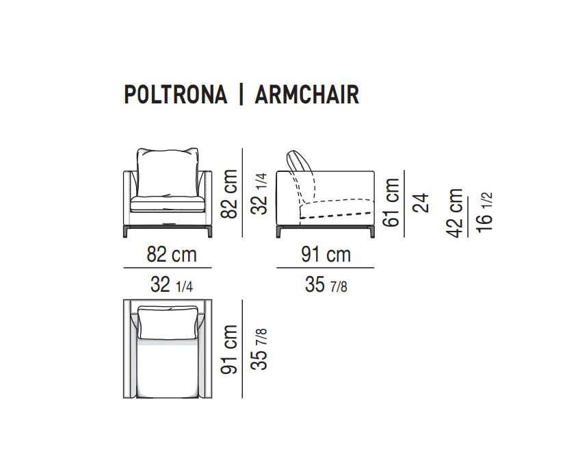 Дизайнерское кресло Minotti Andersen "Armchair"