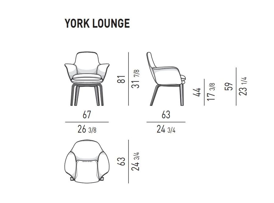 Дизайнерское кресло Minotti York Lounge