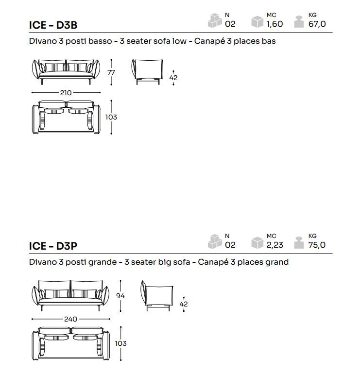 Трехместный диван LIU JO Ice Breaker Sofa
