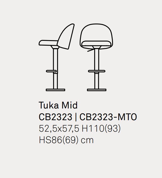 Стул с регулировкой высоты Connubia Tuka Mid CB2323
