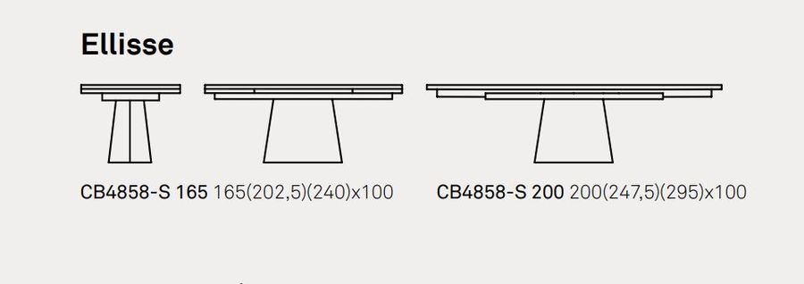 Стол-трансформер Connubia Ellisse CB4858-S 165, CB4858-S 200
