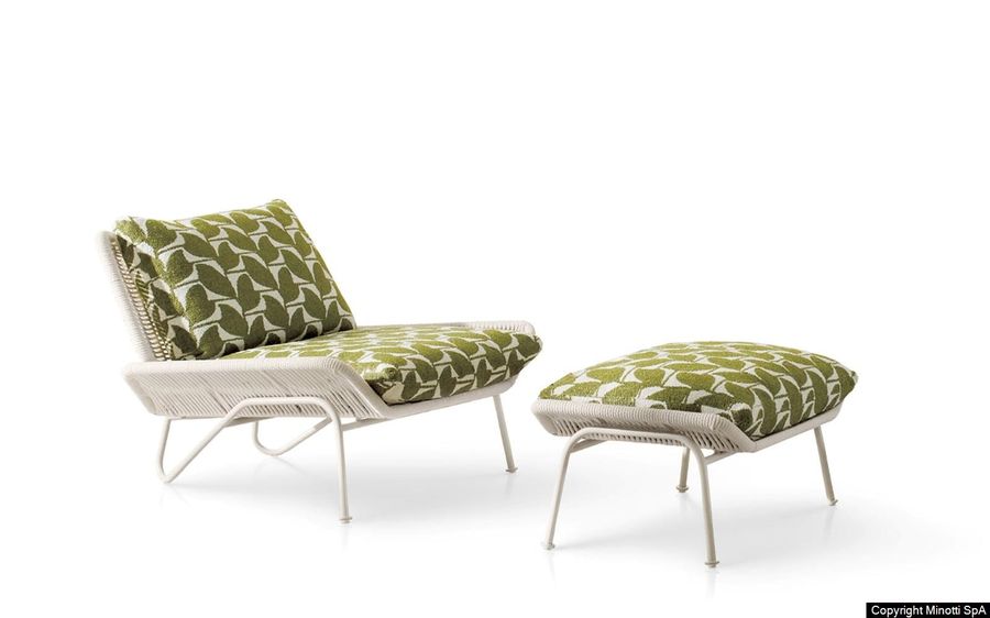 Кресло с пуфом для ног Minotti Emmi "Cord" Outdoor