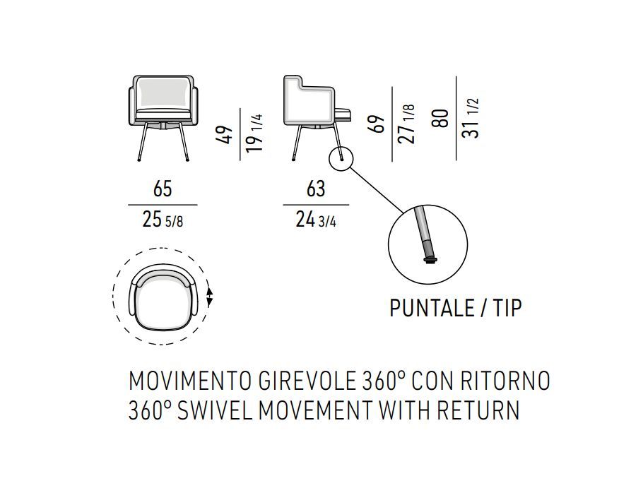 Обеденный стул Minotti Tape "Dining"