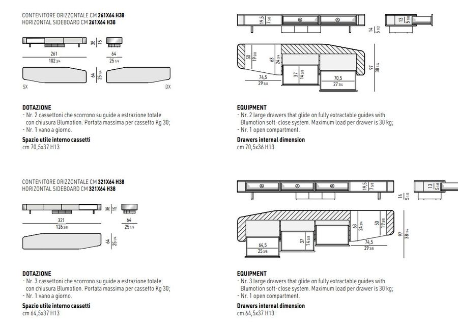 Элегантный буфет Minotti Diagramma "Sideboard"