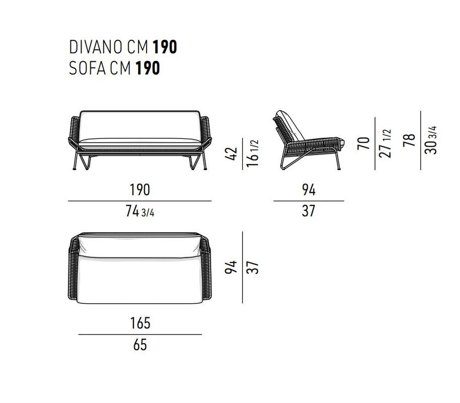 Уличный диван Minotti Emmi "Cord" Outdoor