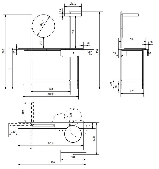 Туалетный столик Bontempi Casa Vanity