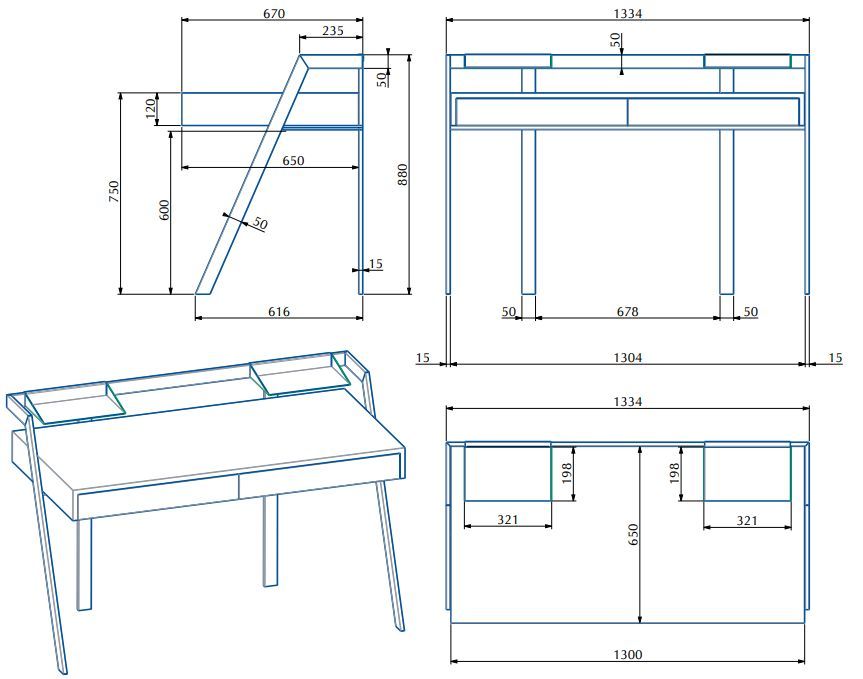 Письменный стол Bontempi Casa Zac