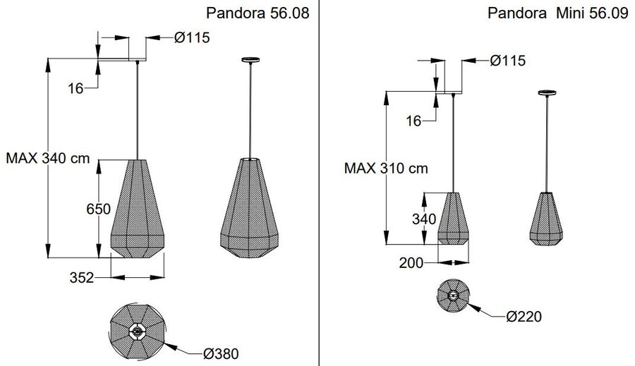 Подвесной светильник Bontempi Casa Pandora