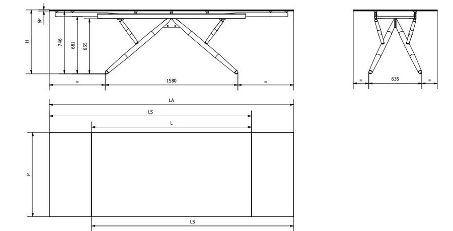 Обеденный стол Bontempi Casa Bridge