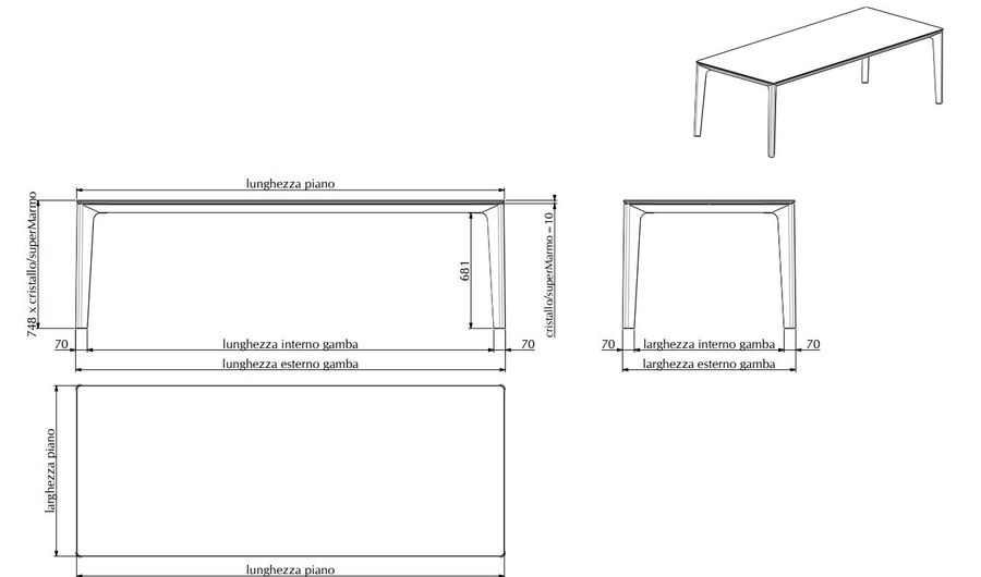 Элегантный стол Bontempi Casa Versus
